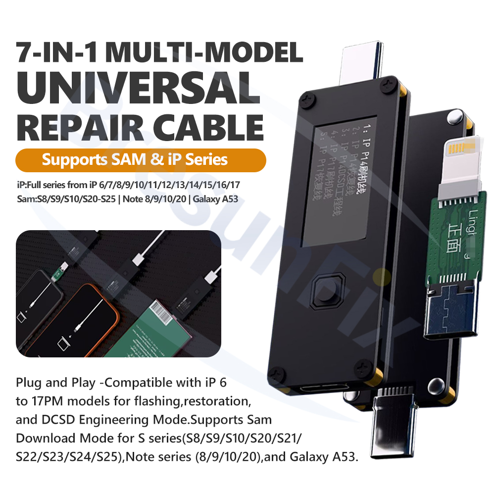 Power Tools Download - 7-in-1 Multi-Model Universele Reparatiekabel voor iPhone