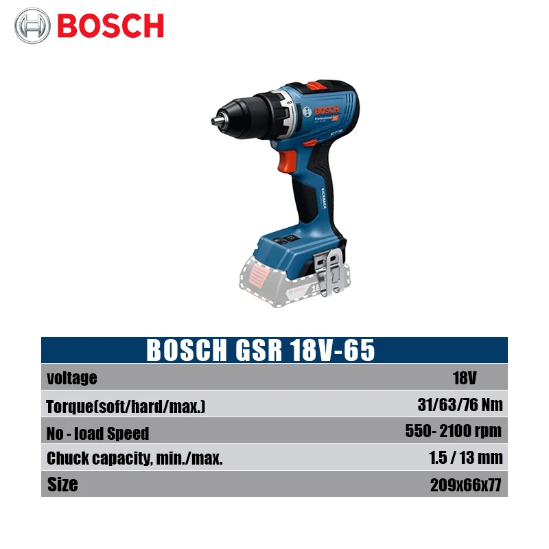 Bosch GSR 18V-65 Borstelloze E - Power Tools Woodworking recensie en prijs